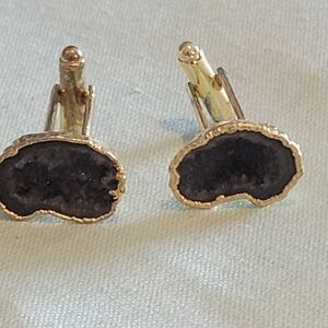 VINTAGE DRUZY GEODE CUFFLINKS